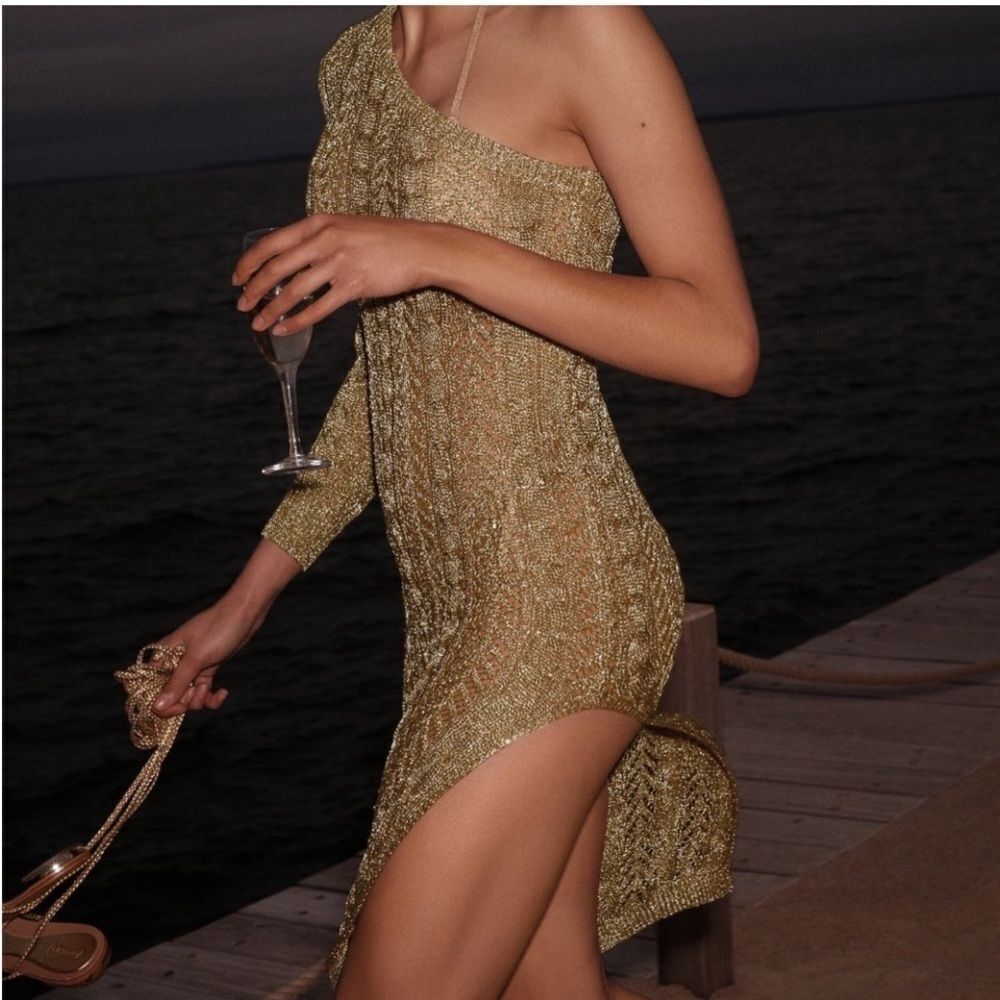 Anthropologie Maeve One Shoulder Swim Suit Coverup Dress one size